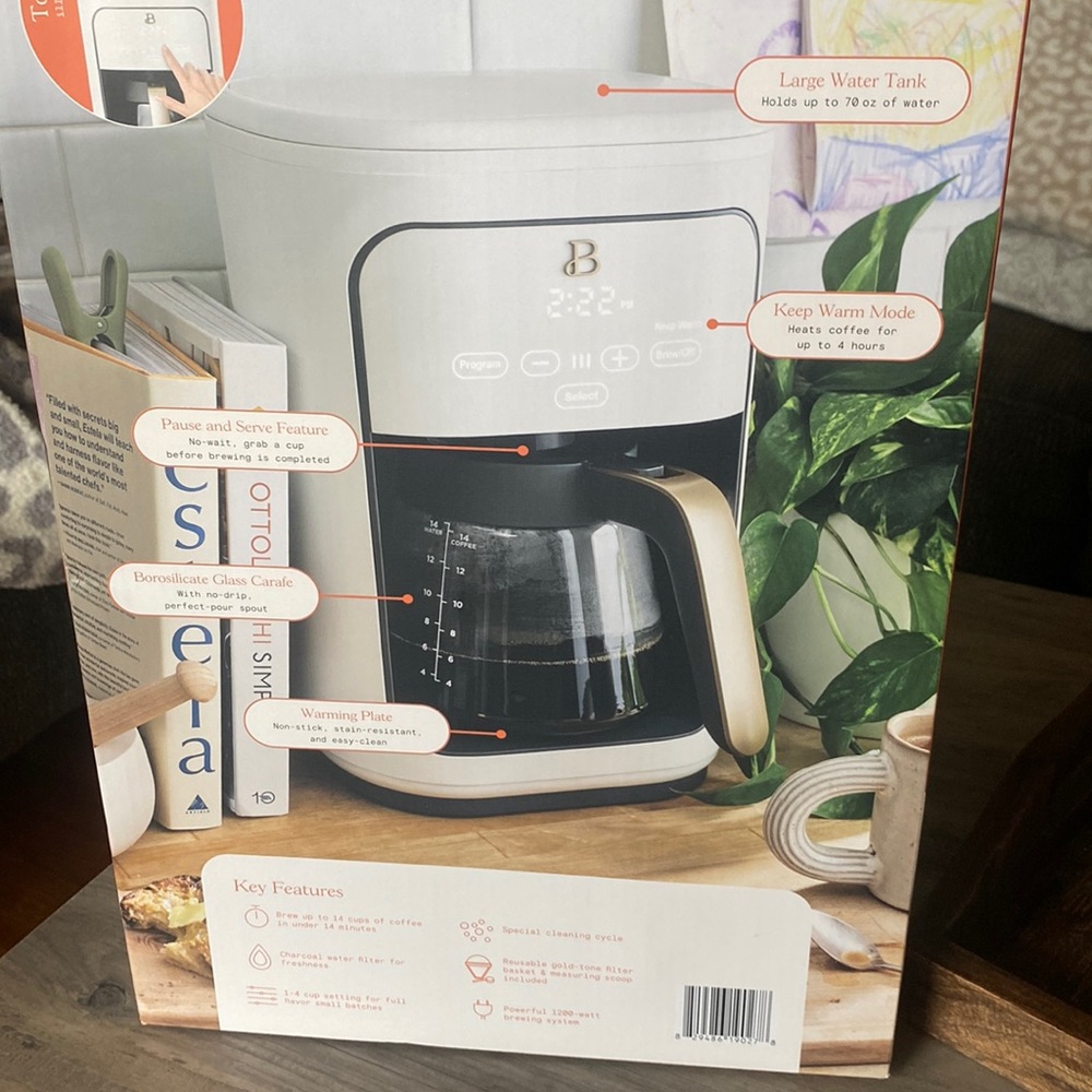 Drew Barrymore | White 14 Cup Programmable Coffee Maker